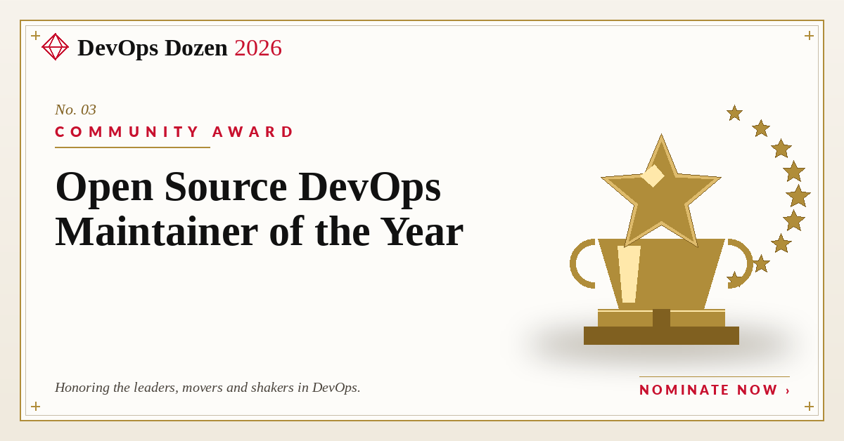 Community Award — Open Source DevOps Maintainer of the Year