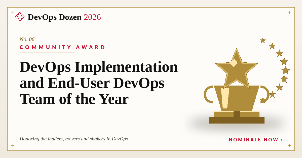 Community Award — DevOps Implementation and End-User DevOps Team of the Year