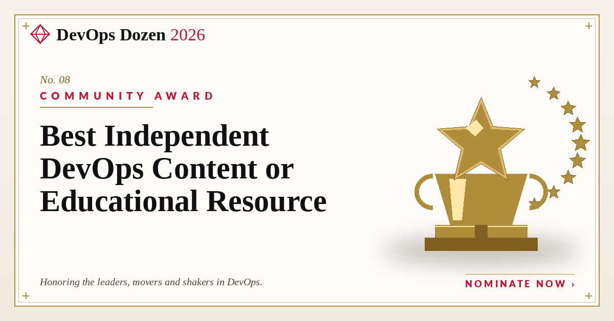 Community Award — Best Independent DevOps Content or Educational Resource