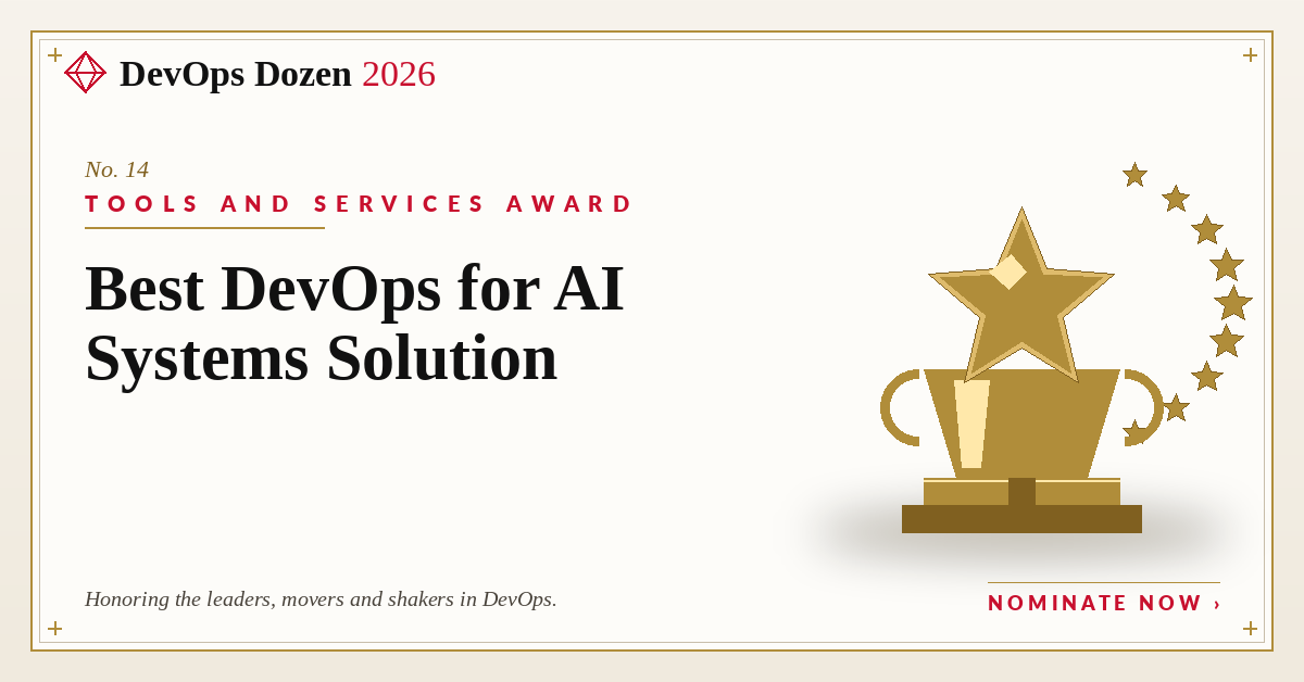 Tools & Services Award — Best DevOps for AI Systems Solution