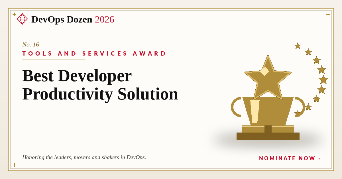Tools & Services Award — Best Developer Productivity Solution