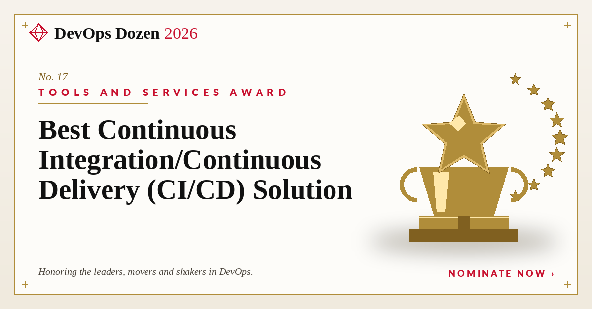 Tools & Services Award — Best Continuous Integration/Continuous Delivery (CI/CD) Solution