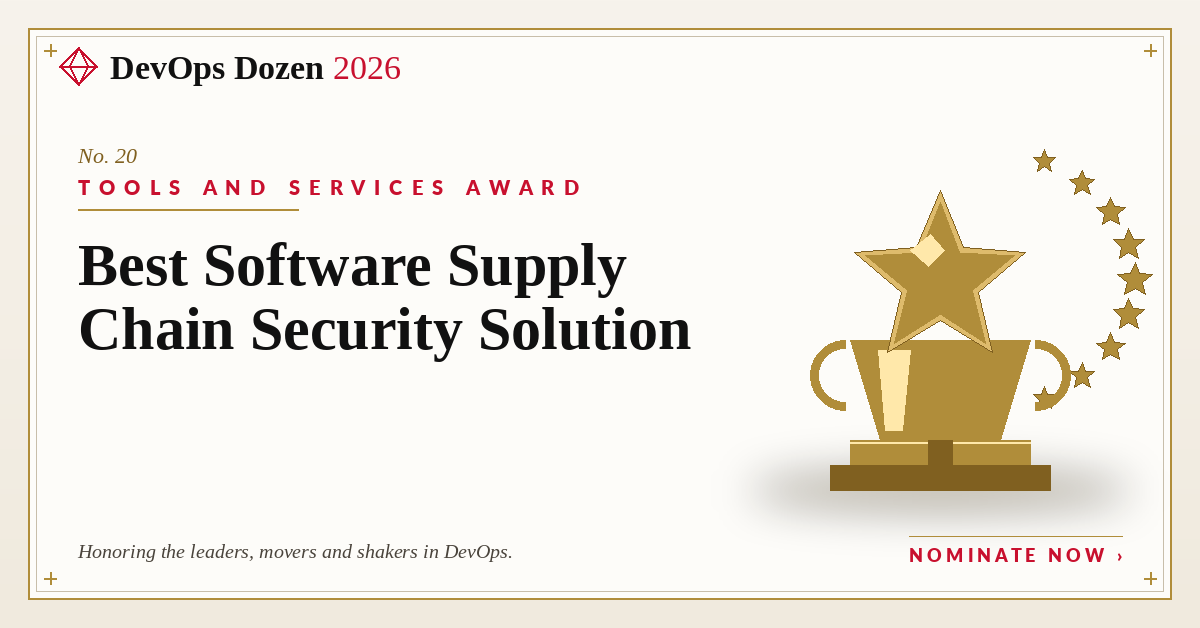 Tools & Services Award — Best Software Supply Chain Security Solution