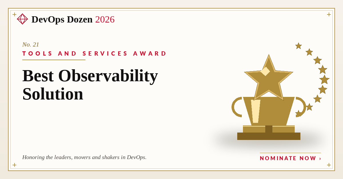 Tools & Services Award — Best Observability Solution